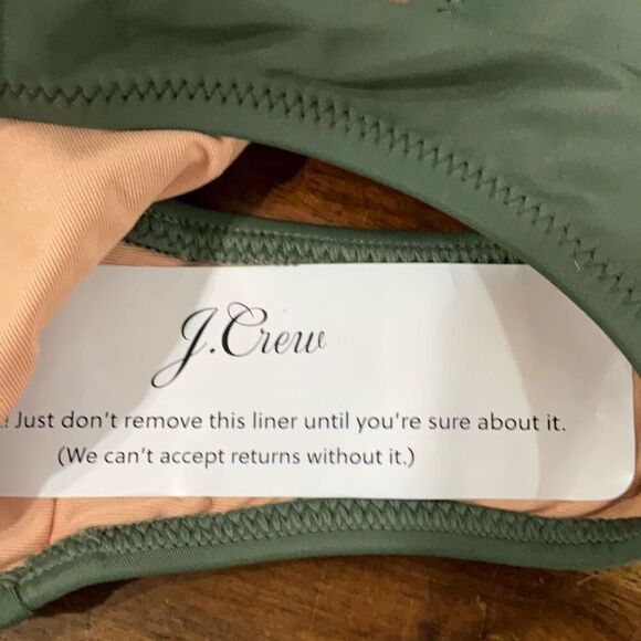 J. Crew Cool Cypress Green BP209 Heritage 1989 High Leg Bikini Bottom Small NWT - Picture 3 of 5